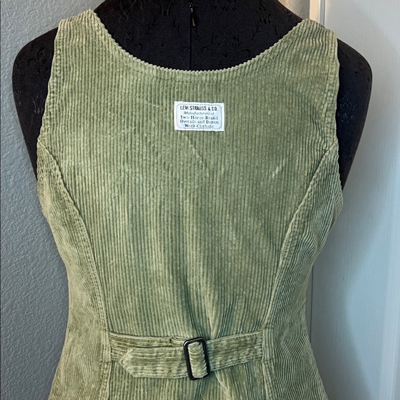 Levi's TULI CORDUROY MINI DRESS Green Size Small - Picture 7 of 15
